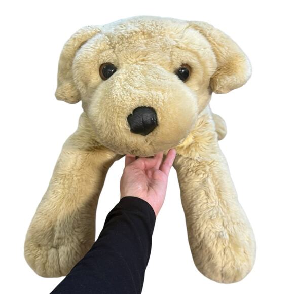 Aurora Golden Yellow Lab Retriever Dog 28" Long Plush Stuffed Animal Realistic - Picture 2 of 11